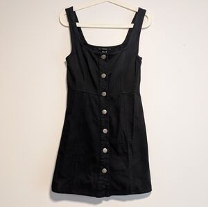 Forever 21 Black Mini Dress with Button Front